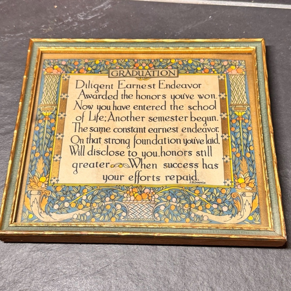 Vintage Graduation Poem Framed Art Print Motivational Quote Home Decor Senior